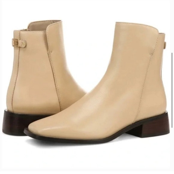 Sam Edelman Thatcher Eggshell Side Zipper Square Toe
Low Block Heel Boots size 6 - Picture 1 of 16